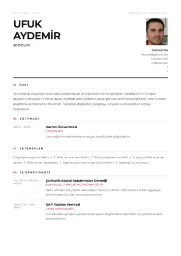 Sosyolog Cv Örnekleri cv indir